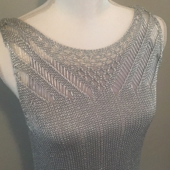 Ralph Lauren Silver Knit Tank NWOT - Picture 2 of 3
